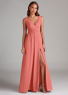 Azazie Tanicia Koszorúslány ruhák Sorba áll Pliszírozott Sifon Padlóhosszúság Ruha image4