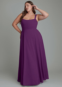 Azazie Shaude Bridesmaid Dresses Grape A-Line Pleated Chiffon Dress image8