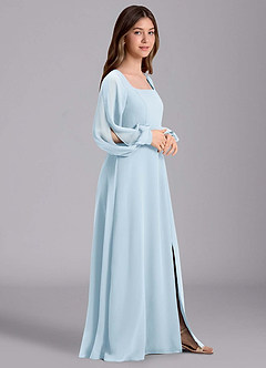 Azazie Bondi Junior Robe Trapèze en Mousseline de soie Blouson Bleu Ciel image4