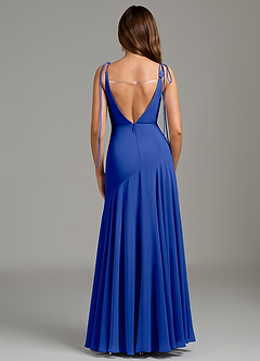 Azazie Dawn Robes de demoiselle d'honneur Robe Sirène en Mousseline de soie Plissé Bleu Roi image5