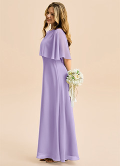 Azazie Maris Junior Linia A Szyfon Długość podłogi Młodsza druhna Sukienka image3