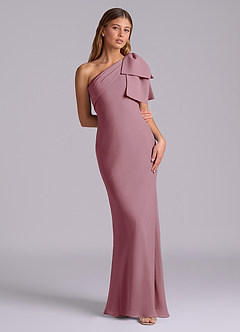 Azazie Yuanna Bridesmaid Dresses Vintage Mauve Mermaid One Shoulder Chiffon Dress image3