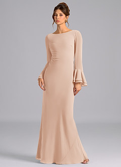 Azazie Leone Jurken voor bruidsmeisjes Jurk van Chiffon met Zeemeermin Korset Engelse Roos image1