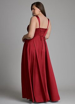 Azazie Azaria Bridesmaid Dresses Scarlet A-Line Corset Stretch Satin Dress image8