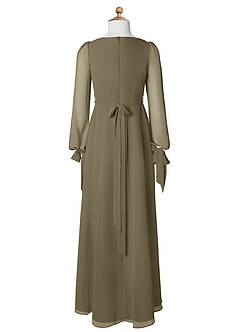 Azazie Leonia Junior A-Linie mit Taschen Chiffon Kleid Weidengrün image8