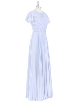 Azazie Kara Modest Bridesmaid Dresses A-Line Pleated Chiffon Floor-Length Dress image9