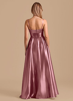 Azazie Lucienne Bridesmaid Dresses Vintage Mauve A-Line Pleated Metallic Satin Dress image2