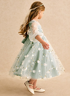 front Meisjes platte schoenen met parelband en strik