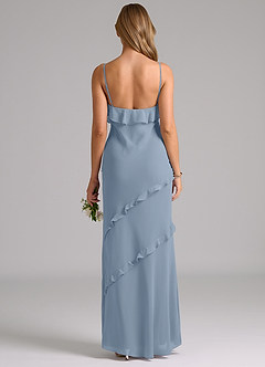 Azazie Nancie Bridesmaid Dresses Dusty Blue Mermaid Ruched Chiffon Dress image2