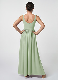 Azazie Keyla Junior Dusty Sage A-Line Pleated Chiffon Dress image2