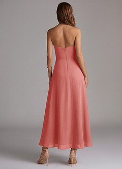 Azazie Wren Abiti da Damigella Abito A-Line in Chiffon Senza Cinturino Rosa Antica image4