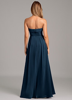 Azazie Lucienne Bridesmaid Dresses Dark Navy A-Line Strapless Chiffon Convertible Dress image5