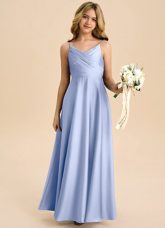 Azazie Bug Junior Robe Trapèze en Satin extensible Plissée Eis image6