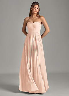 Azazie Chiana Final Sale English Rose A-Line Strapless Chiffon Dress image3