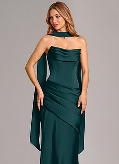 Azazie Pelagia Suknie dla druhen Syrena Gorset Satyna elastyczna Do ziemi Sukienka image5