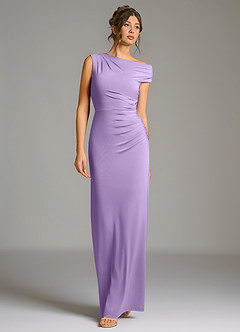 Azazie Nazanin Bridesmaid Dresses Lilac Mermaid Off the Shoulder Premium Stretch Jersey Dress image4