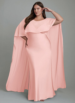 Azazie Stefania Rochii de domnișoară de onoare A-Line Satin elastic Lungime până la podea Rochie image7