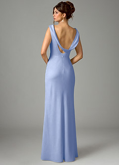 Azazie Kieryn Bridesmaid Dresses Ice Mermaid Pleated Stretch Satin Dress image6