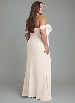 Azazie Johana Bridesmaid Dresses White Alabaster Mermaid Off the Shoulder Chiffon Convertible Dress image2