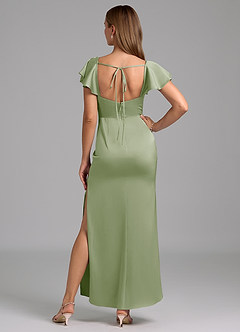 Azazie Demia 신부 들러리 드레스 쉬스 스윗하트 네크라인 스트레치 새틴 발목 길이 드레스 image6