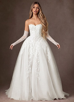 front Double Edged Fingerless Eyelash Lace Sleeves