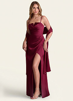 front Azazie Matching Color Stretch Satin Shawl