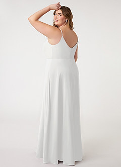 Azazie Daenerys Bridesmaid Dresses White A-Line Cowl Chiffon Dress image11