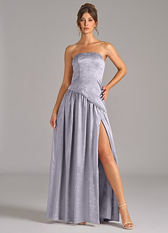 Azazie Adeline Bridesmaid Dresses Pebble Floral Jacquard A-Line Strapless Floral Jacquard Dress image4