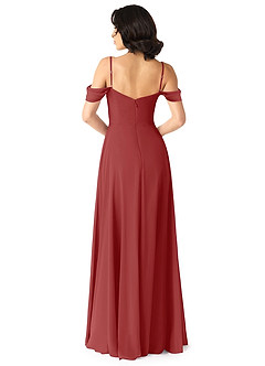 Azazie Tancie Bridesmaid Dresses Rust A-Line Off the Shoulder Chiffon Convertible Dress image2