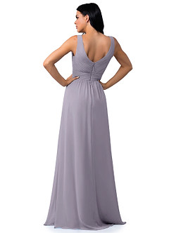 Azazie Pierrette Bridesmaid Dresses Fog A-Line Pleated Chiffon Dress image10