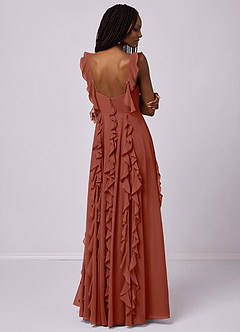 Barbie ♥ Azazie Bridesmaid Dresses Auburn A-Line with Pockets Chiffon Dress image2