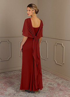 Azazie Dion Mother of the Bride Dresses Terracotta Sheath Scoop Stretch Crepe Dress image5