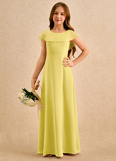 Azazie Kittie Girls Formal Abiti da Ragazza di Fiori Abito A-Line in Chiffon Canarino image5