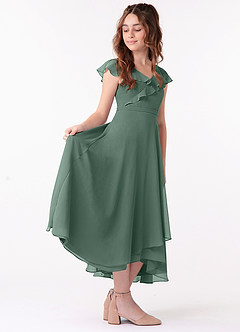 Azazie Posie Junior A-Linie Gestreift Chiffon Kleid Seemoos image1