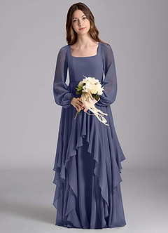 Azazie Clara Junior Klänning av A-Line i Chiffong Blouson image7