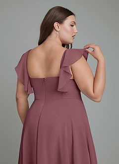 Azazie Leilani Bridesmaid Dresses Sangria A-Line Pleated Chiffon Dress image12