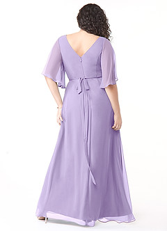 Azazie Cierra Abiti da Damigella Abito A-Line in Chiffon con Scollo a V Lilla image10