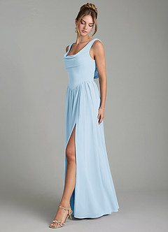 Azazie Novi Bridesmaid Dresses Sky Blue A-Line Pleated Chiffon Dress image4