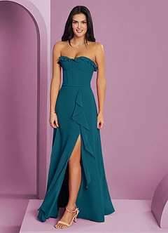 Barbie ♥ Azazie Bridesmaid Dresses Ink Blue A-Line Sweetheart Neckline Chiffon Dress image3