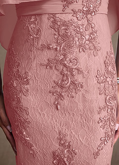 Azazie Amrita Kleider für die Brautmutter Meerjungfrau-Linie Spitze Chiffon Kleid Altrosa image7
