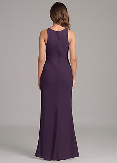 Azazie Allettie Brautjungfernkleider Meerjungfrau-Linie Chiffon Kleid Pflaume image2