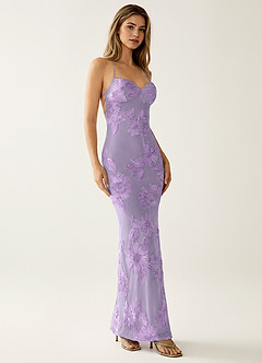Nasasiya Glyzinien Partykleid aus Stretchspitze mit offenem Rücken image6