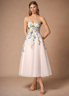 Iverine Blush Pink Multi Midi Dress image3