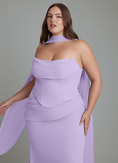 Azazie Sorrel Bridesmaid Dresses Lilac Mermaid Corset Chiffon Dress image11