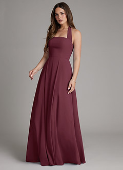 Azazie Irina Bridesmaid Dresses Cabernet A-Line Pleated Chiffon Dress image5