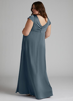Azazie Allessia Abiti da damigella d'onore premaman Abito A-Line Plissettato Raso Elasticizzato Floor-Length image9