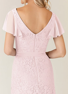 Azazie Knox Abiti per la Madre della Sposa Abito A-Line in Chiffon con Scollo a V Rosa Rossore image6