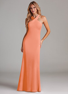 Azazie Doretta Bridesmaid Dresses Sunset Mermaid Pleated Chiffon Dress image3