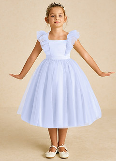 Azazie Cherub Flower Girl Dresses Lavender A-Line Strap Tulle Dress image1