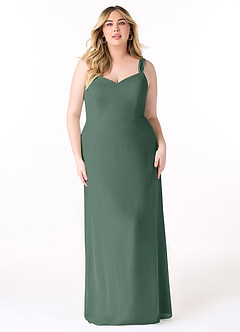 Azazie Denice Brautjungfernkleider Etui Gefaltet Chiffon Kleid Seemoos image9